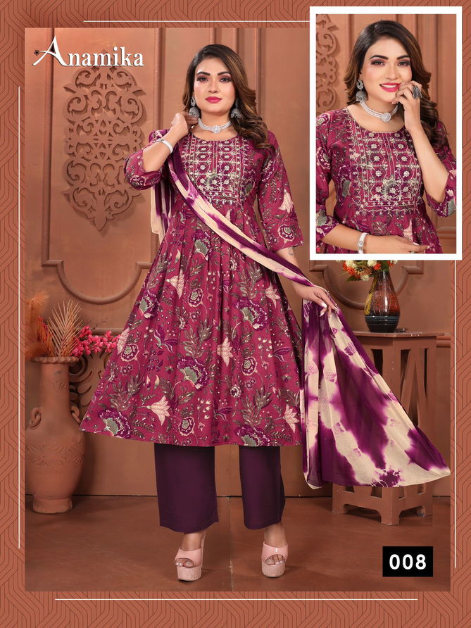 Anamika Vol 3 By Fashion Talk Rayon Procian Printed Kurti Bottom With Dupatta Wholesalers In Delhi
